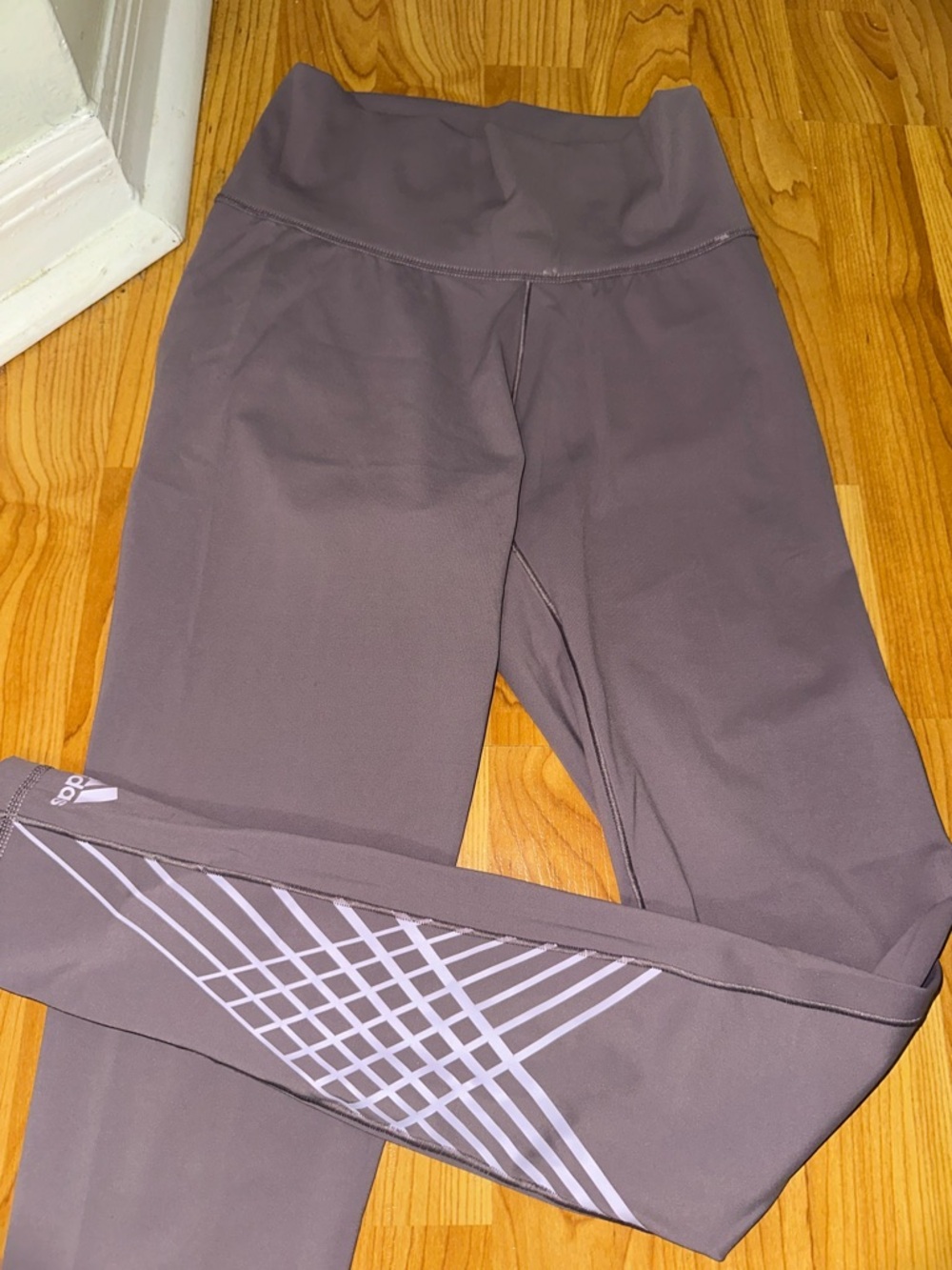 adidas Lavender Performance Leggings with Subtle Logo work out set
